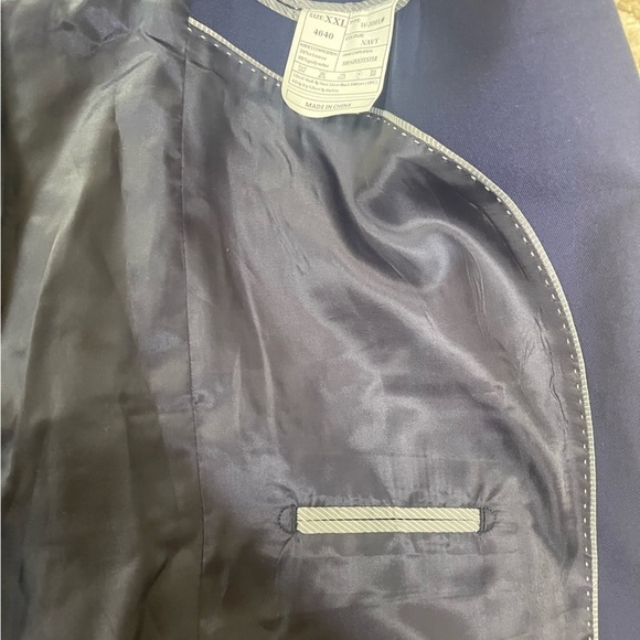 Wehilion Men's Premium Classic Navy Suit Jacket Separate Coat-Regular XXL - Picture 4 of 13